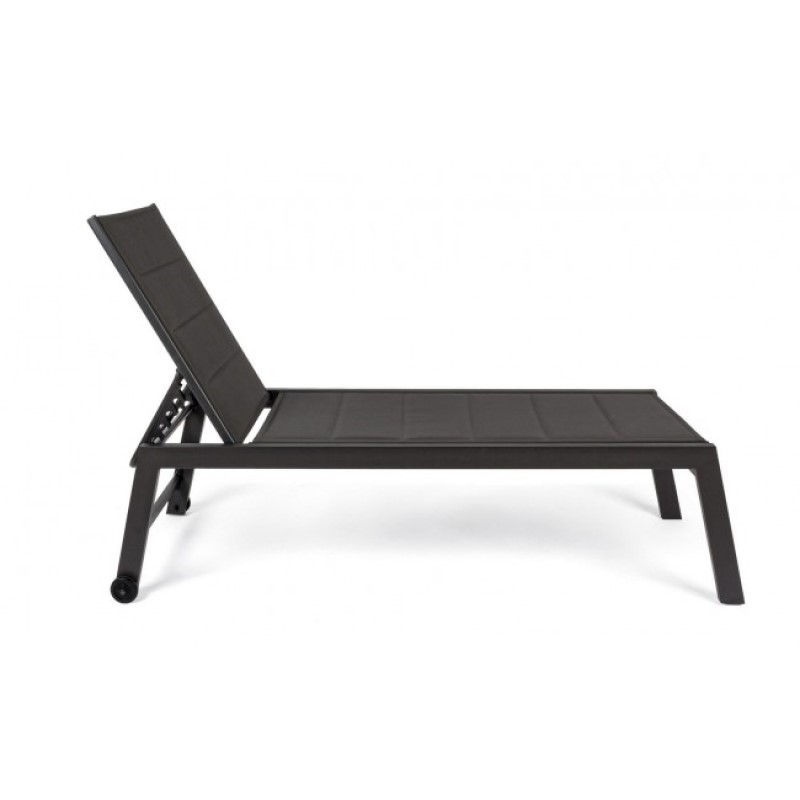 Lettino alto in alluminio con ruote Hilde antracite 32h cm iperbriko