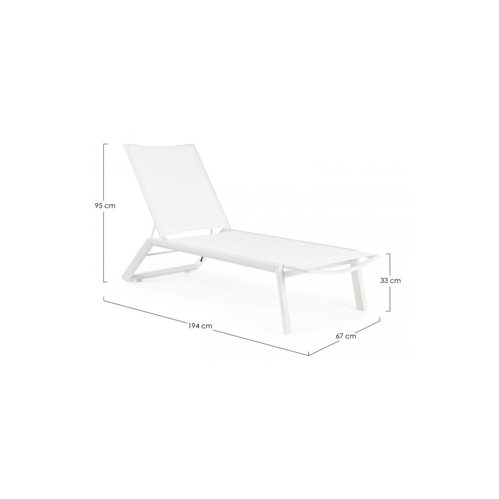 Lettino in alluminio Cruise con ruote bianco