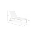 Lettino in alluminio Cruise con ruote bianco