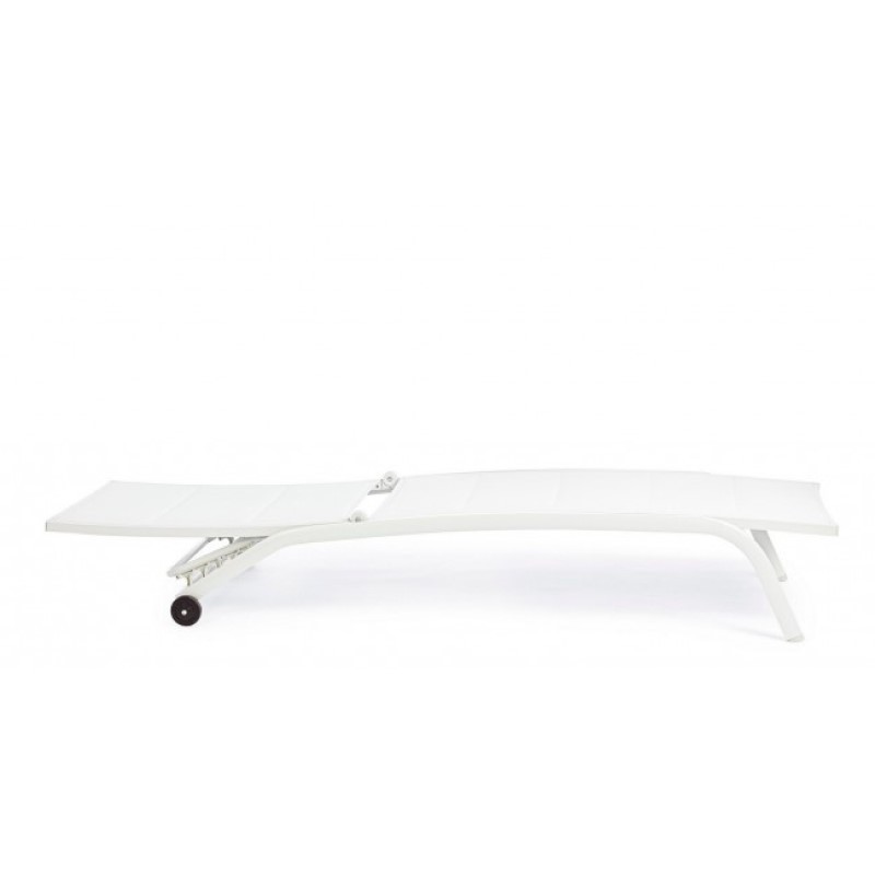 Lettino in alluminio con ruote Cleopas bianco-bianco