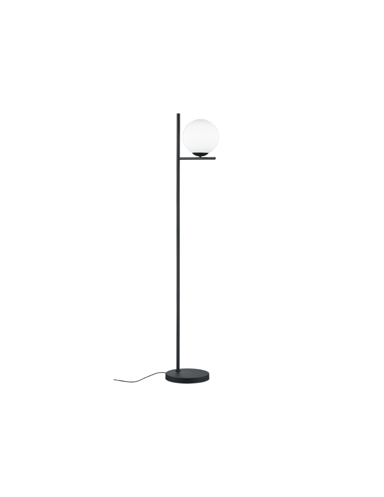 Piantana Nera Moderna Con Sfera Vetro H150 cm Pure Trio Lighting
