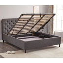 Letto matrimoniale contenitore Idra grigio scuro testiera con bottoni L 170 x P 207,5 X H 114 cm