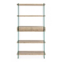 Libreria 4 ripiani e due cassetti Line Kenya 90x39x180h cm