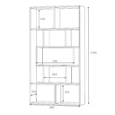 Libreria Face grigio cemento 90x30x170H cm.