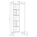 Libreria Jedda rovere con anta antracite L 80,6 x P 29,6 x H 191 cm