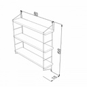 Libreria a muro 3 ripiani Neelix nero cm 60 x 15 x 68 h