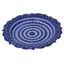 Piatto decorativo ceramica blu cm ø30h3