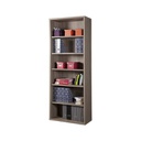 Libreria componibile vani regolabili rovere tartufo cm 217