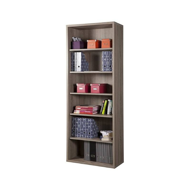 Libreria componibile vani regolabili rovere tartufo cm 217