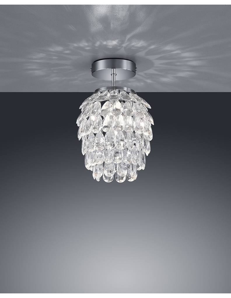 Piccola Plafoniera Decorativa Petty Grappolo Gemme Cromo Ø20 cm Trio Lighting
