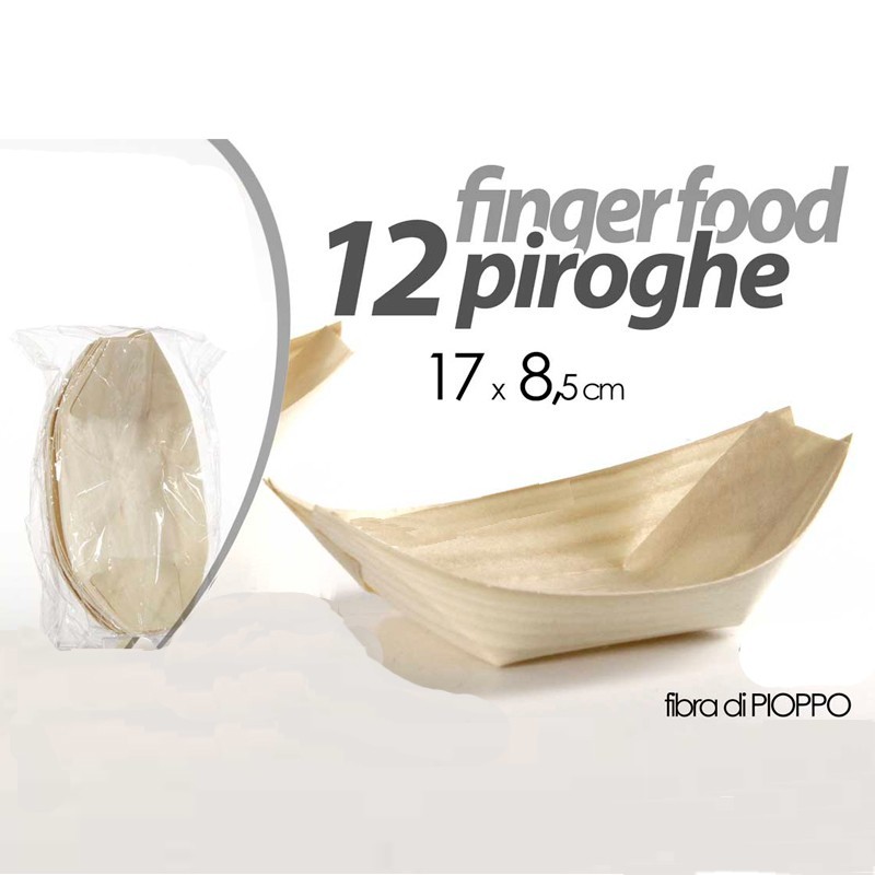 Piroghe fingerfood in pioppo bar ristoranti cm 17 x 8.5 cm