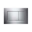 Placca di copertura 2 tasti &quot;Sigma 30&quot; Geberit - Bianco con bordo inferiore cromo