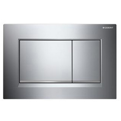 Placca di copertura 2 tasti &quot;Sigma 30&quot; Geberit - Bianco con bordo inferiore cromo