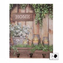 Appendino legno 3 posti con led fiori cm 40x50x1