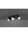 Plafone 3 Spot Led Doppia Emissione L27 cm Taurus Nero Trio Lighting