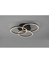 Plafoniera 3 Cerchi Orientabili Led Dimmer Circle Nero Trio Lighting
