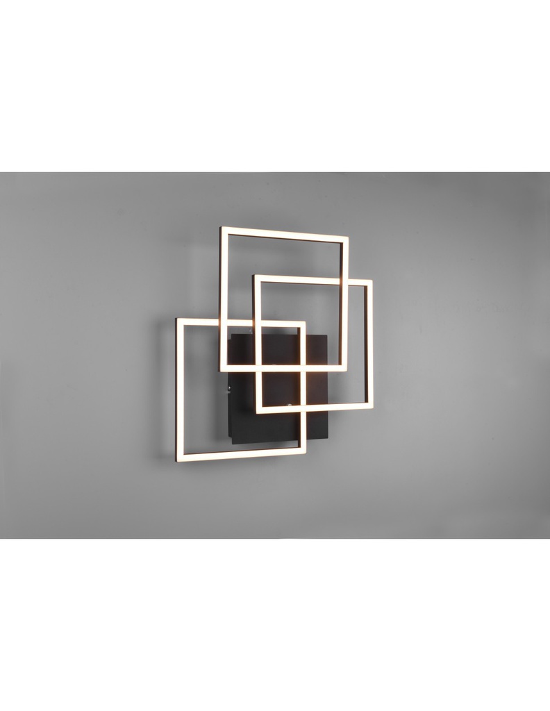 Plafoniera 3 Quadrati Orientabili Led Dimmer Mobile Nero Trio Lighting