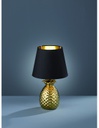 Lumetto Decorativo Pineapple Ananas Oro con Paralume Nero Ø20 cm Trio Lighting