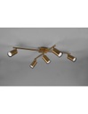 Plafoniera Con 5 Faretti Orientabili Marley Ottone Invecchiato Trio Lighting