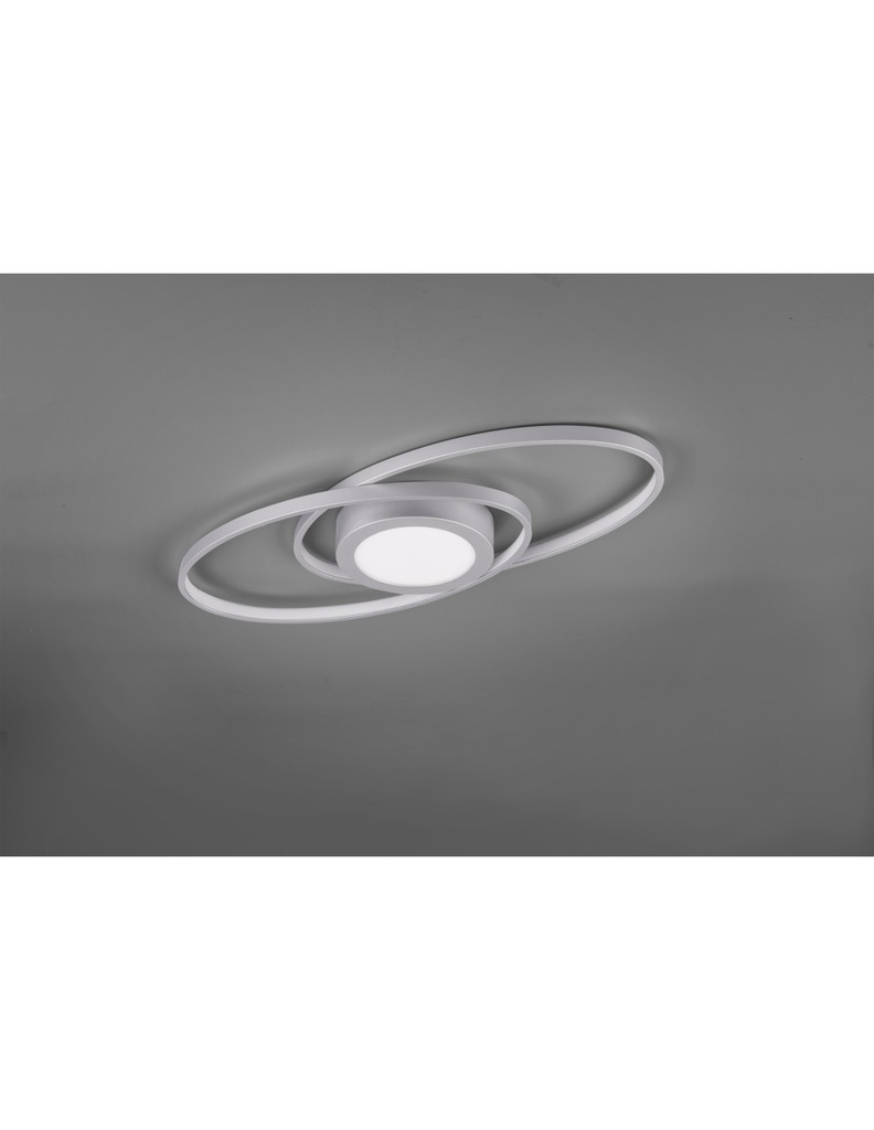 Plafoniera Galaxy Doppia Spirale Titanio Led 27w Dimmerabile Trio Lighting