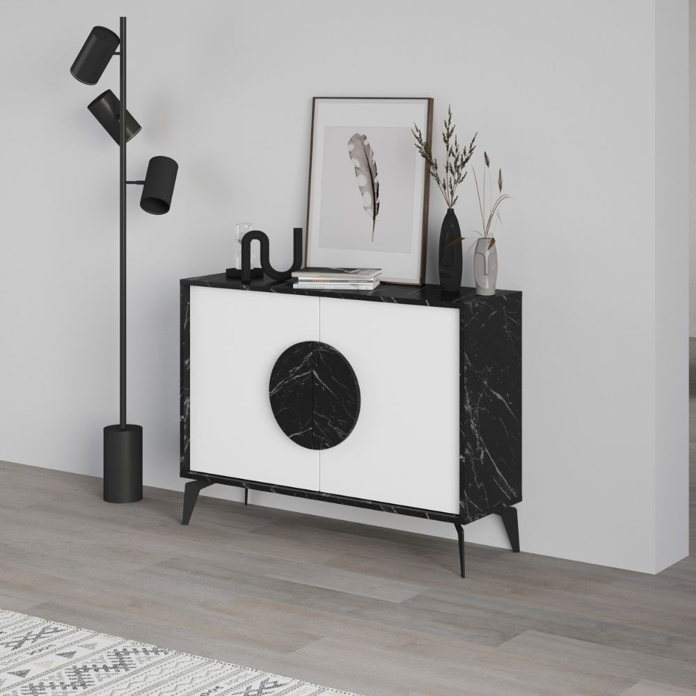 Madia Gora 110x35.6x82 cm Struttura Bendir e Ante Bianco