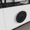 Madia Gora 180x35.6x82 cm Struttura Bendir con Ante Bianche