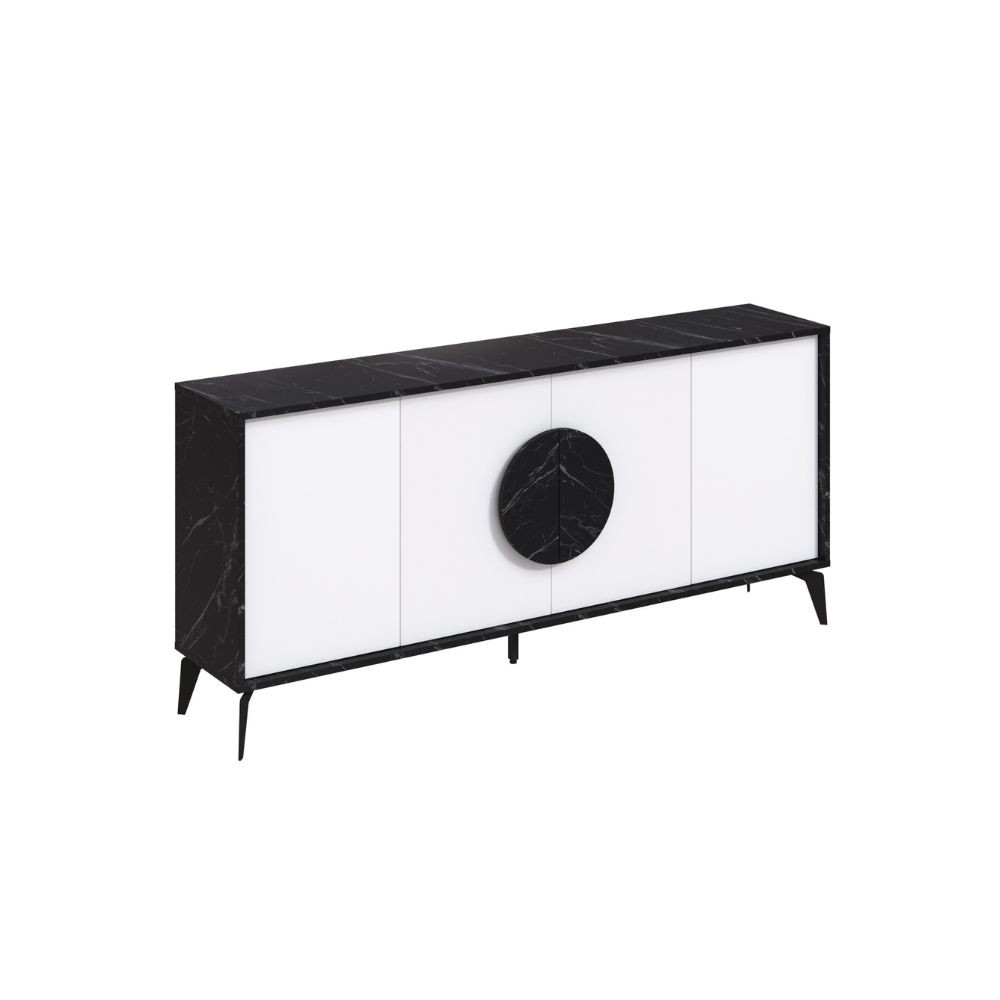 Madia Gora 180x35.6x82 cm Struttura Bendir con Ante Bianche