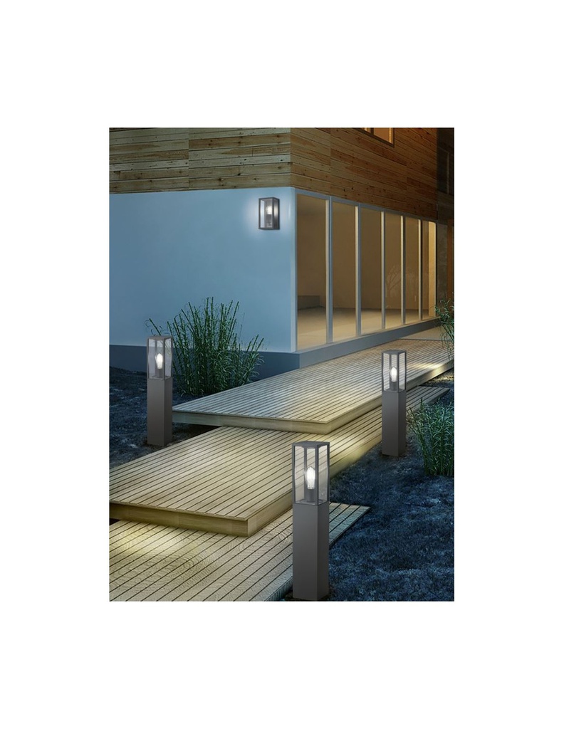 Applique 1 Luce Antracite Garonne per Balcone IP44 Trio Lighting
