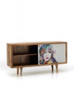 Madia moderna etnica  marrone legno di mango cm 160 x 45 x h 85