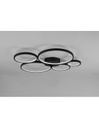 Plafoniera Rondo 5 Cerchi Led Dimmerabile Nero L59 cm Trio Lighting