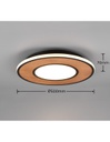 Plafoniera Vintage Legno Led Dimmer Deacon Ø50 cm Trio Lighting