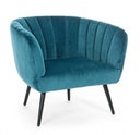 Poltrona Classica in Velluto Blu Pavone