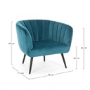 Poltrona Classica in Velluto Blu Pavone