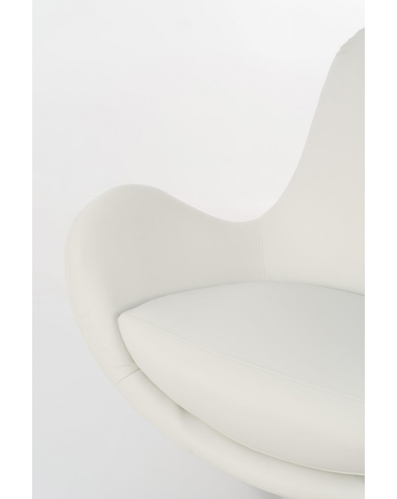 Poltrona Olga in similpelle e metallo bianco STS