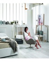 Poltrona Olga in similpelle e metallo grigioo chiaro STS