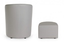 Poltrona con Pouf grigio chiaro in similpelle stile design