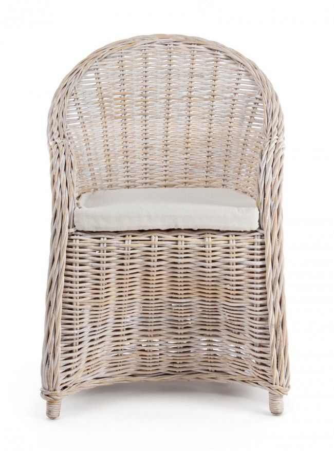 Poltrona con cuscino new bianco in fibre naturali