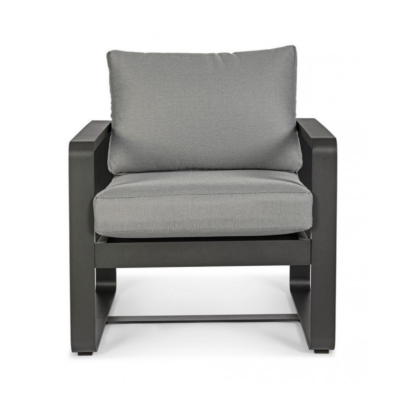 Poltrona da giardino in alluminio Antracite MERRIGAN YK13 74x78x h84 cm