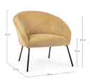 Poltrona giallo in velluto stile design
