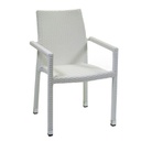 Poltrona giardino adila polyrattan bianco ghiaccio quadro cm60
