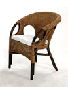 Poltrona giardino lucrezia cm 60 x 60 x h 82-47 noce con cuscino