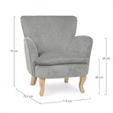 Poltrona grigio chiaro in tessuto stile vintage
