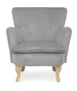 Poltrona grigio chiaro in tessuto stile vintage