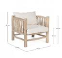 Poltrona in Teak Naturale con Cuscini in Cotone Sahel 