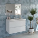 Mobile bagno sospeso rovere grigio 100x43x56 cm