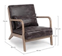 Poltrona in similpelle con cuscino stile vintage