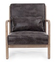 Poltrona in similpelle con cuscino stile vintage