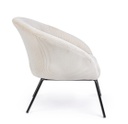 Poltrona metallo velluto bianco Aiko Velvet cm 80 x 76 x 75