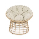 Poltrona per esterno in fibra Naturale con cuscino MOLLY diametro 69x92x h78 cm