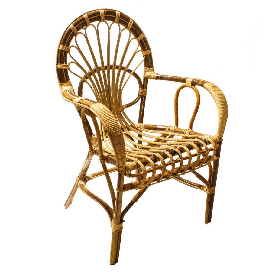 Poltrona rattan sole con cuscino cm 62 x 65 x h44-62-90
